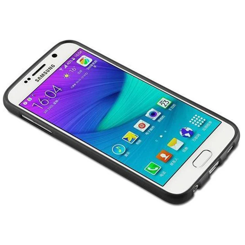 Cadorabo Hülle kompatibel mit Samsung Galaxy S6 Schutzhülle aus flexiblem TPU Silikon im Brushed Design