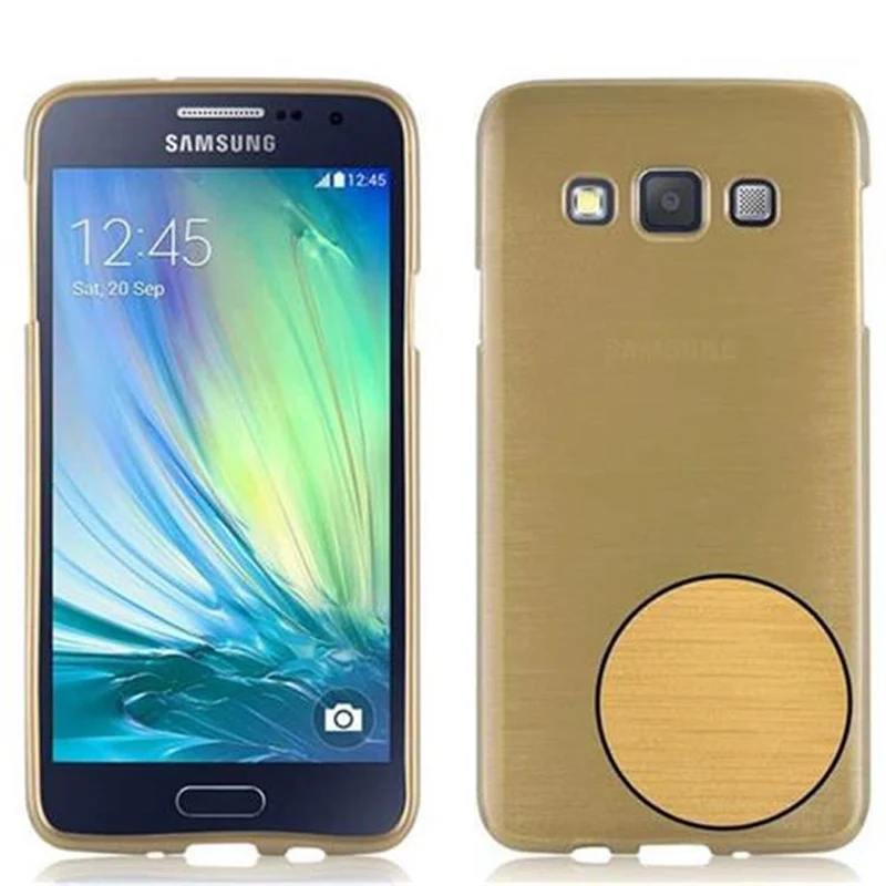 Cadorabo Hülle kompatibel mit Samsung Galaxy A3 2015 Schutzhülle aus flexiblem TPU Silikon im Brushed Design