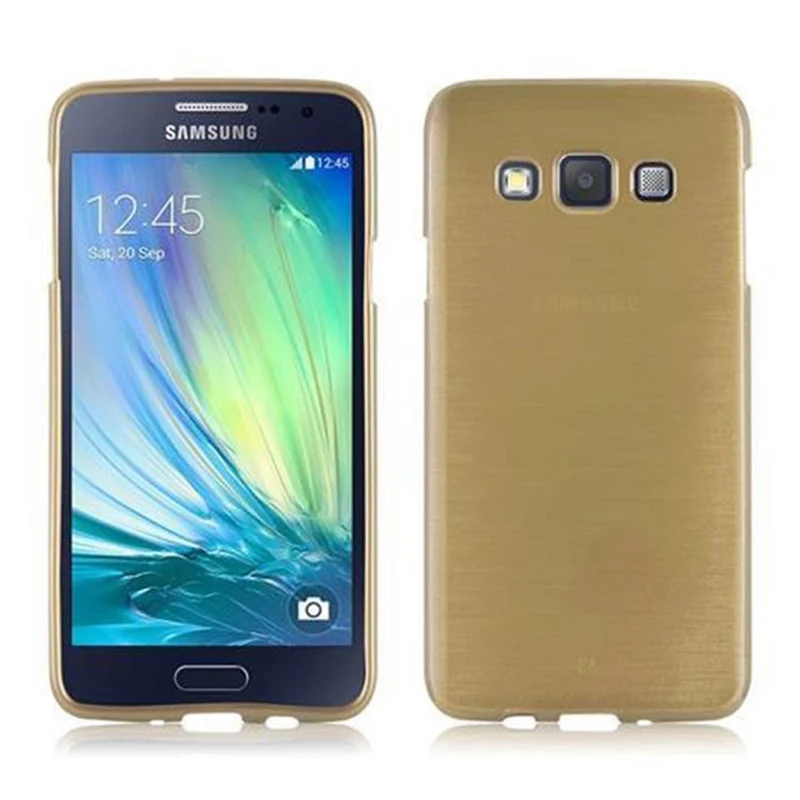 Cadorabo Hülle kompatibel mit Samsung Galaxy A3 2015 Schutzhülle aus flexiblem TPU Silikon im Brushed Design