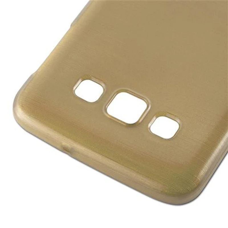 Cadorabo Hülle kompatibel mit Samsung Galaxy A3 2015 Schutzhülle aus flexiblem TPU Silikon im Brushed Design