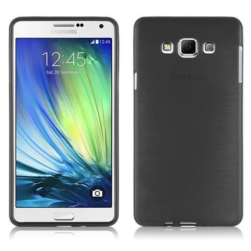Cadorabo Hülle kompatibel mit Samsung Galaxy A7 2015 Schutzhülle aus flexiblem TPU Silikon im Brushed Design