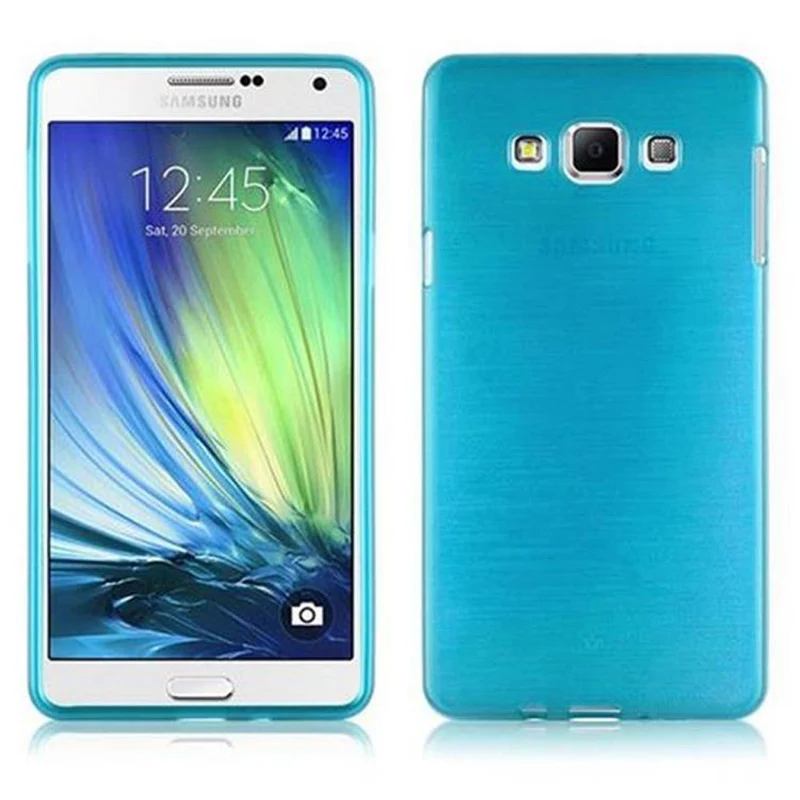 Cadorabo Hülle kompatibel mit Samsung Galaxy A7 2015 Schutzhülle aus flexiblem TPU Silikon im Brushed Design