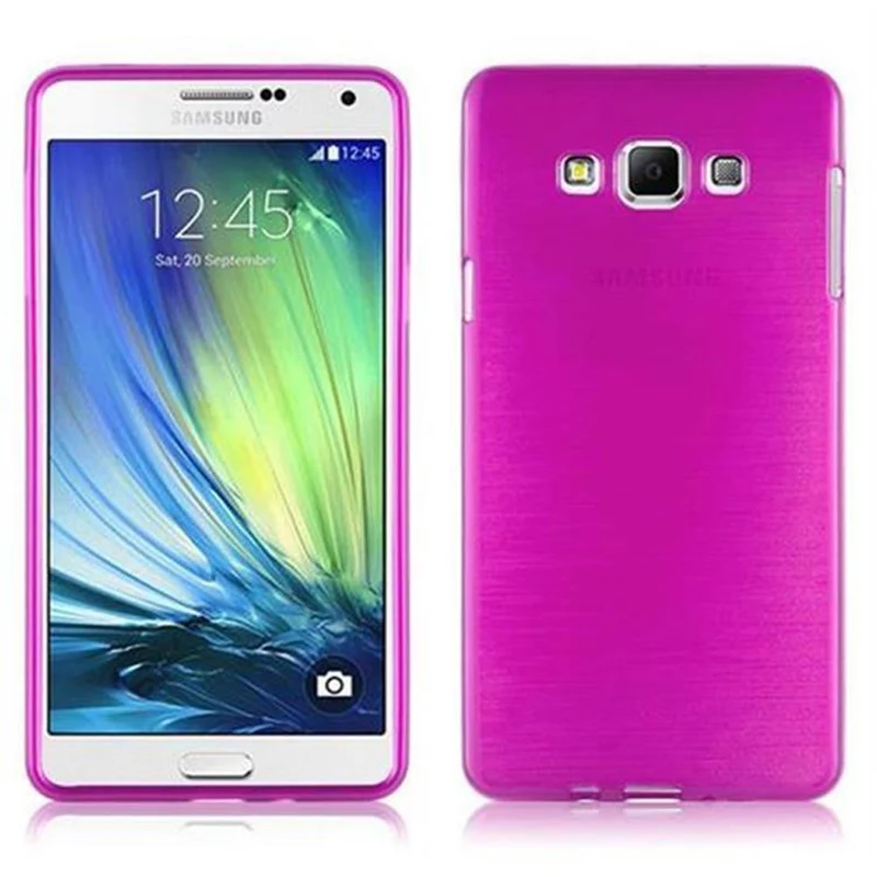 Cadorabo Hülle kompatibel mit Samsung Galaxy A7 2015 Schutzhülle aus flexiblem TPU Silikon im Brushed Design