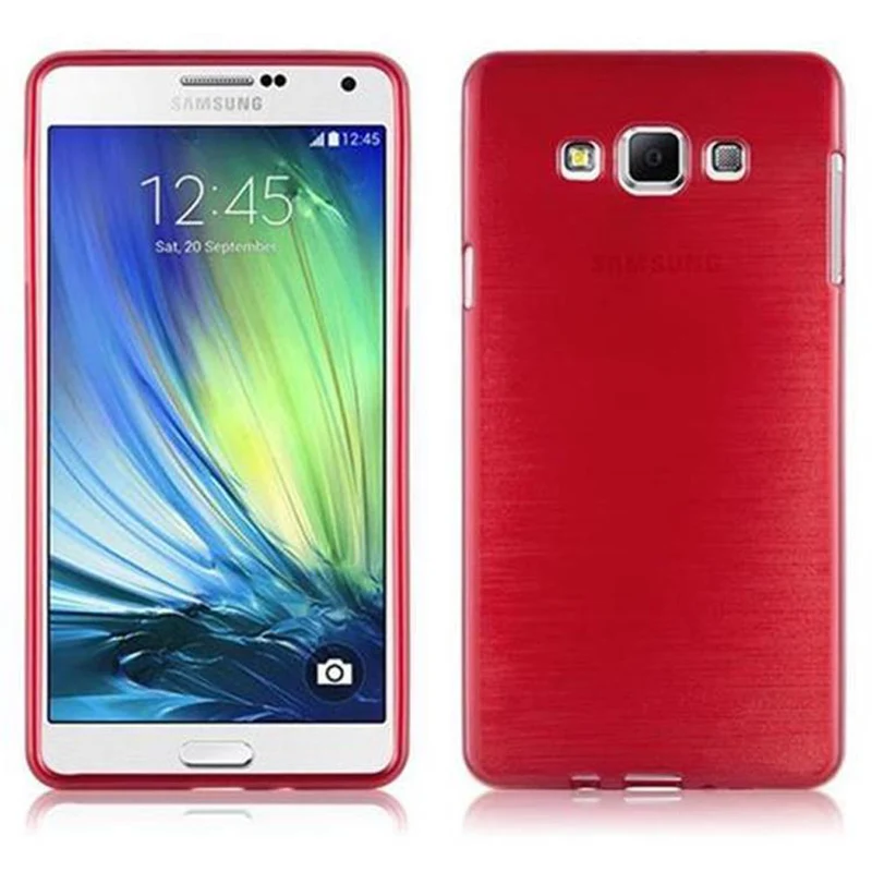 Cadorabo Hülle kompatibel mit Samsung Galaxy A7 2015 Schutzhülle aus flexiblem TPU Silikon im Brushed Design