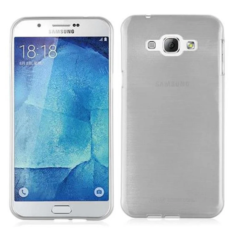 Cadorabo Hülle kompatibel mit Samsung Galaxy A8 2015 Schutzhülle aus flexiblem TPU Silikon im Brushed Design