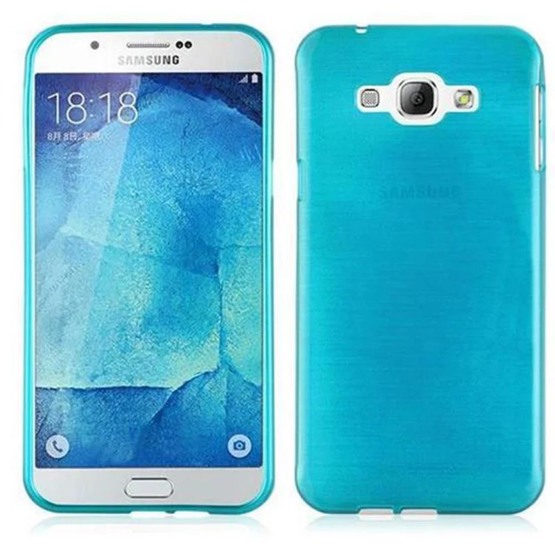 Cadorabo Hülle kompatibel mit Samsung Galaxy A8 2015 Schutzhülle aus flexiblem TPU Silikon im Brushed Design