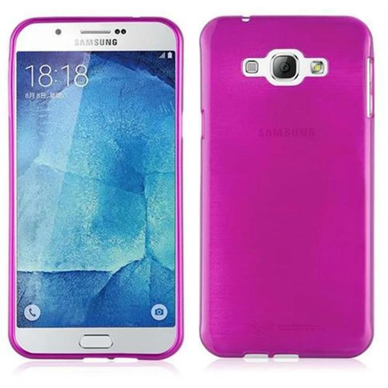 Cadorabo Hülle kompatibel mit Samsung Galaxy A8 2015 Schutzhülle aus flexiblem TPU Silikon im Brushed Design