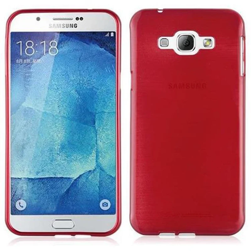 Cadorabo Hülle kompatibel mit Samsung Galaxy A8 2015 Schutzhülle aus flexiblem TPU Silikon im Brushed Design