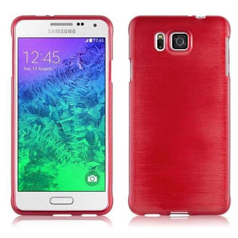 Cadorabo Hülle kompatibel mit Samsung Galaxy ALPHA Schutzhülle aus flexiblem TPU Silikon im Brushed Design