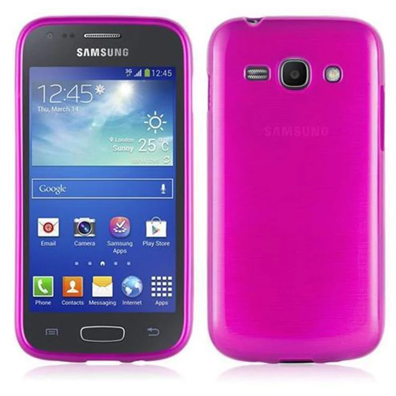 Cadorabo Hülle kompatibel mit Samsung Galaxy ACE 3 Schutzhülle aus flexiblem TPU Silikon im Brushed Design