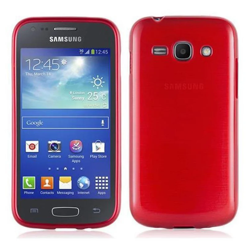 Cadorabo Hülle kompatibel mit Samsung Galaxy ACE 3 Schutzhülle aus flexiblem TPU Silikon im Brushed Design