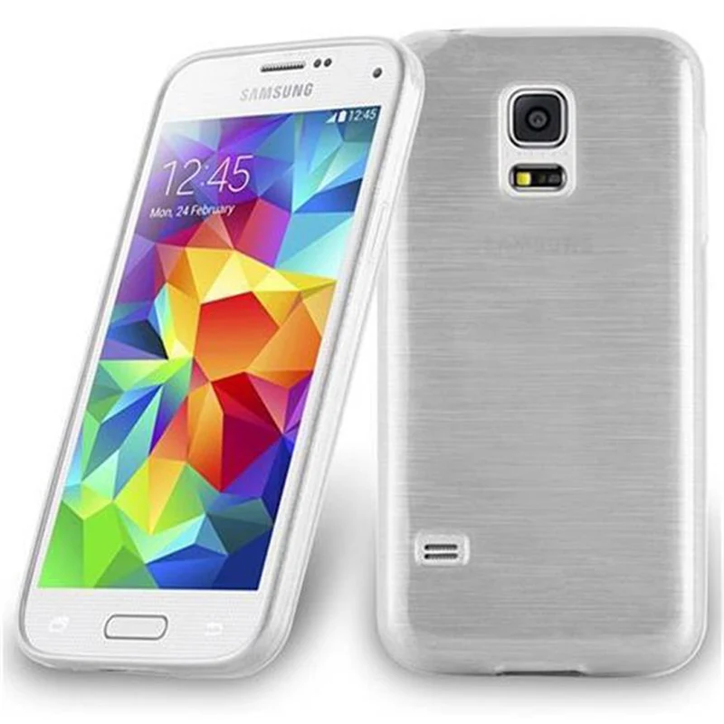 Cadorabo Hülle kompatibel mit Samsung Galaxy S5 MINI / S5 MINI DUOS Schutzhülle aus flexiblem TPU Silikon im Brushed Design