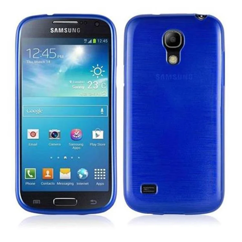 Cadorabo Hülle kompatibel mit Samsung Galaxy S4 MINI Schutzhülle aus flexiblem TPU Silikon im Brushed Design