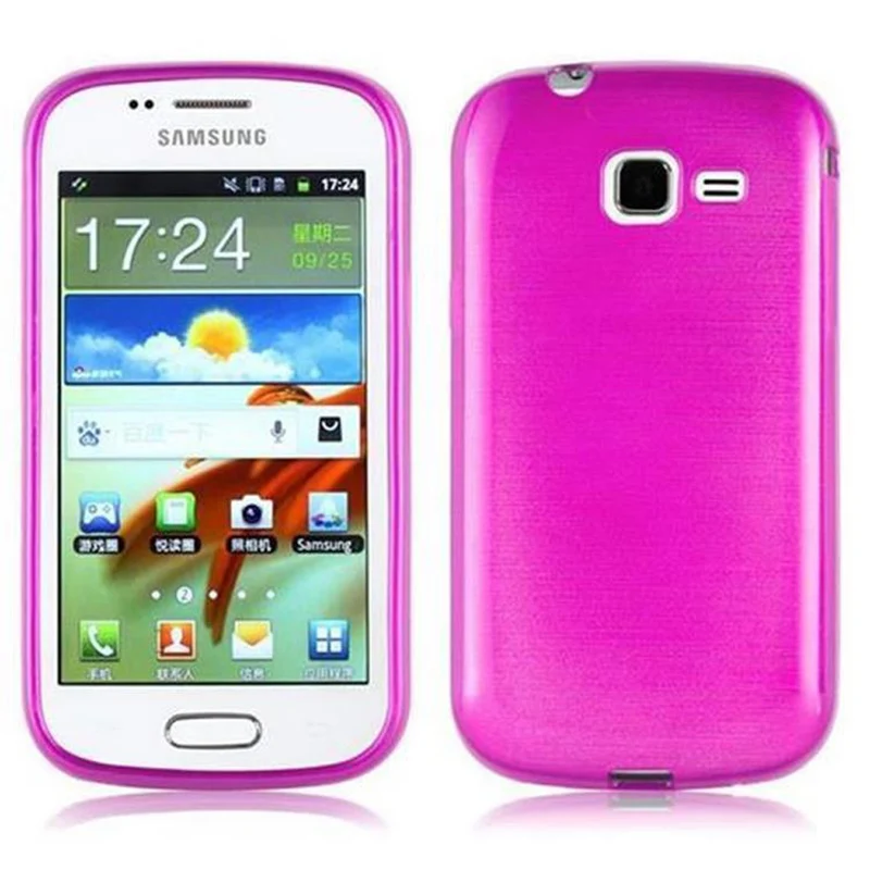 Cadorabo Hülle kompatibel mit Samsung Galaxy TREND Schutzhülle aus flexiblem TPU Silikon im Brushed Design