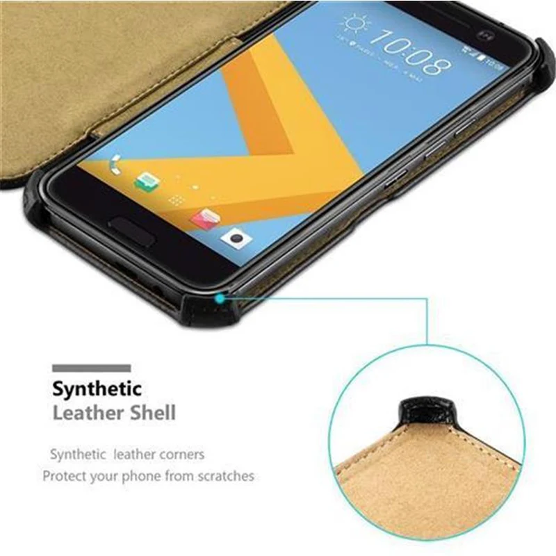 Cadorabo Hülle kompatibel mit HTC ONE M10 Schutzhülle OHNE Magnetverschluss mit Standfunktion und Eckhalterung