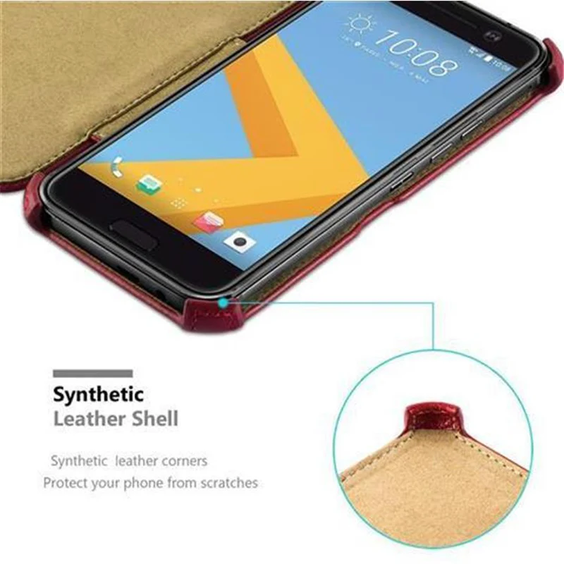 Cadorabo Hülle kompatibel mit HTC ONE M10 Schutzhülle OHNE Magnetverschluss mit Standfunktion und Eckhalterung