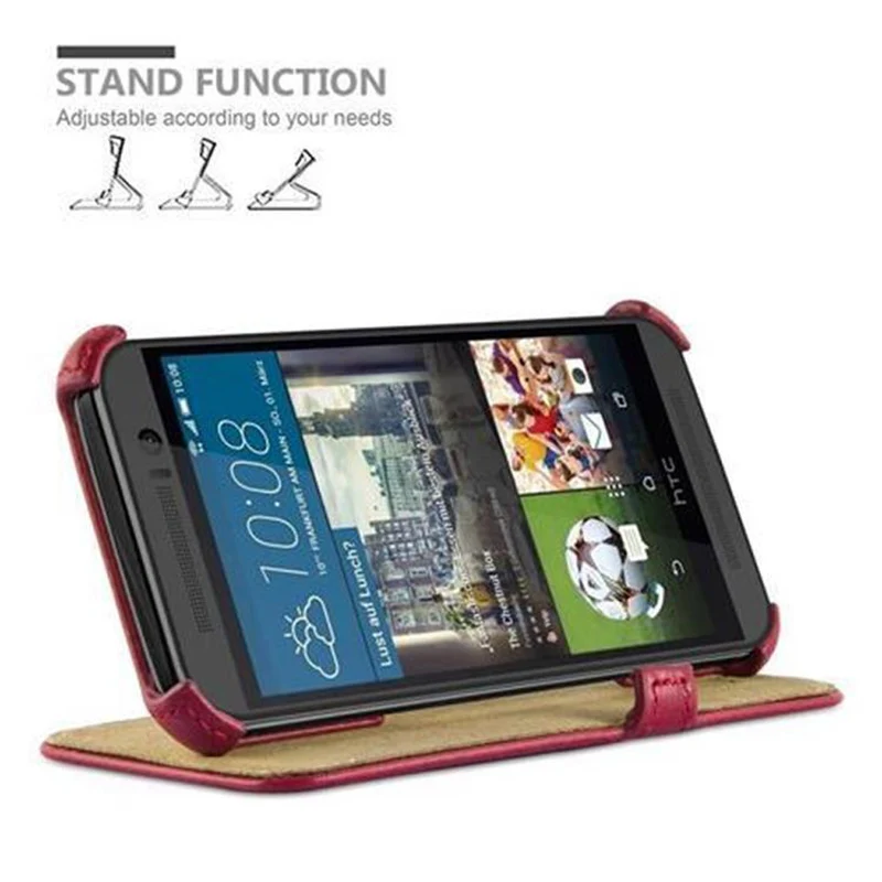 Cadorabo Hülle kompatibel mit HTC ONE M9 Schutzhülle OHNE Magnetverschluss mit Standfunktion und Eckhalterung