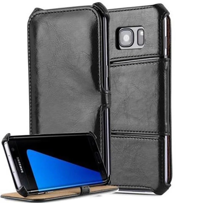 Cadorabo Hülle kompatibel mit Samsung Galaxy S7 EDGE Schutzhülle OHNE Magnetverschluss mit Standfunktion und Eckhalterung