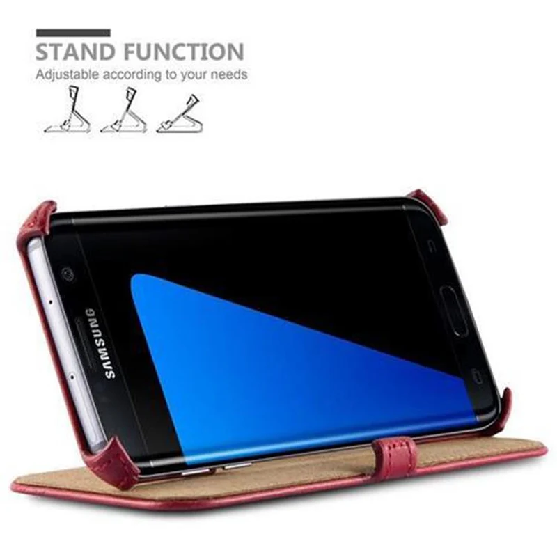 Cadorabo Hülle kompatibel mit Samsung Galaxy S7 EDGE Schutzhülle OHNE Magnetverschluss mit Standfunktion und Eckhalterung