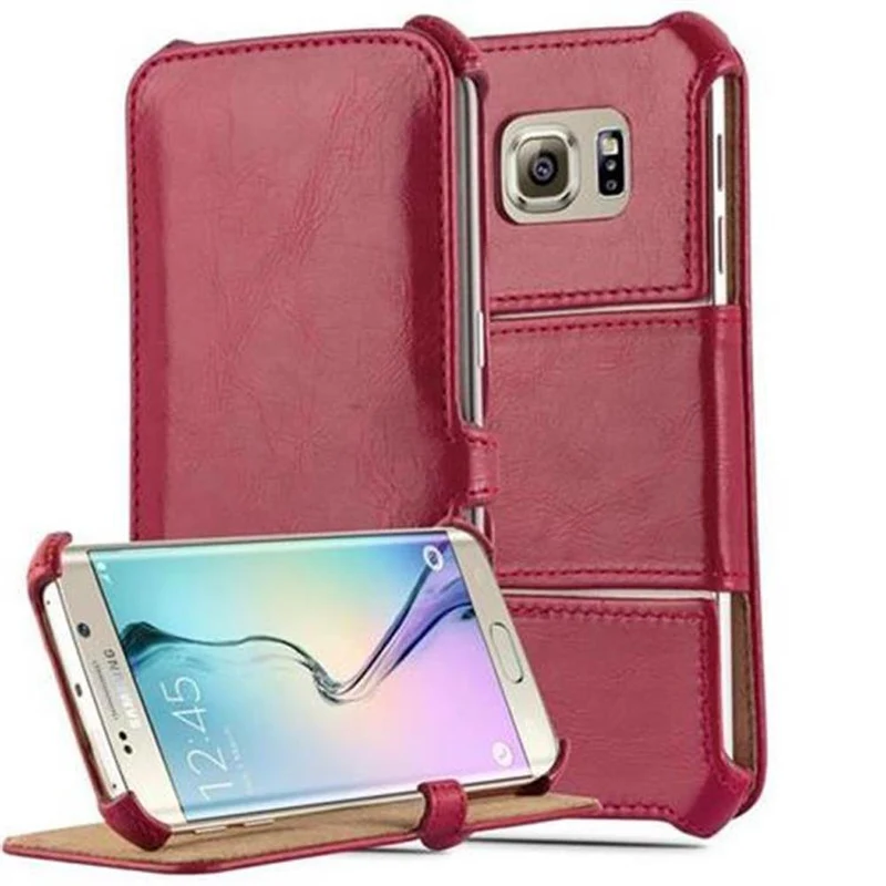 Cadorabo Hülle kompatibel mit Samsung Galaxy S6 EDGE Schutzhülle OHNE Magnetverschluss mit Standfunktion und Eckhalterung