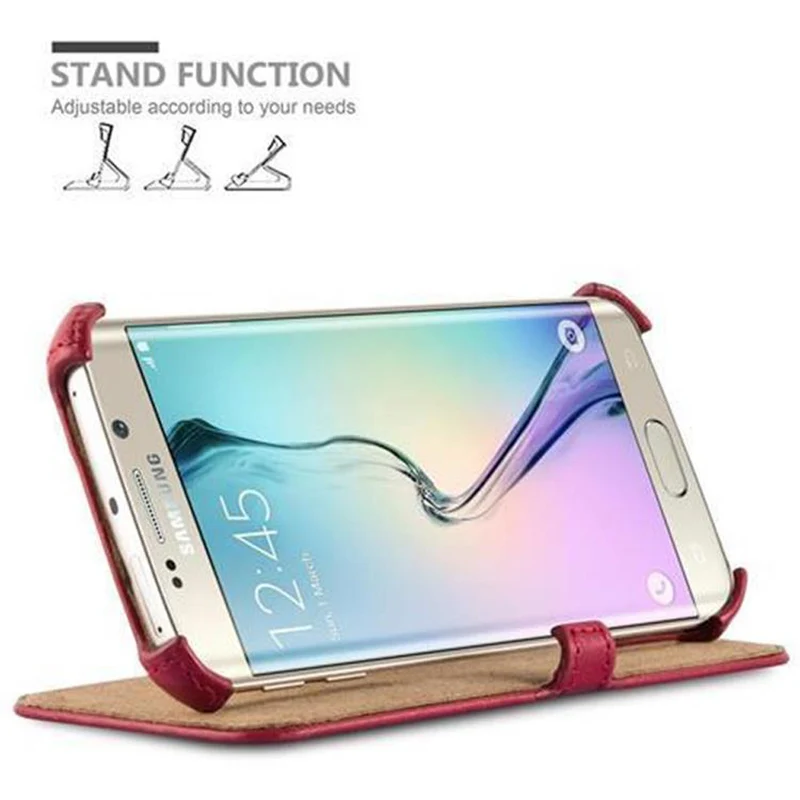 Cadorabo Hülle kompatibel mit Samsung Galaxy S6 EDGE Schutzhülle OHNE Magnetverschluss mit Standfunktion und Eckhalterung
