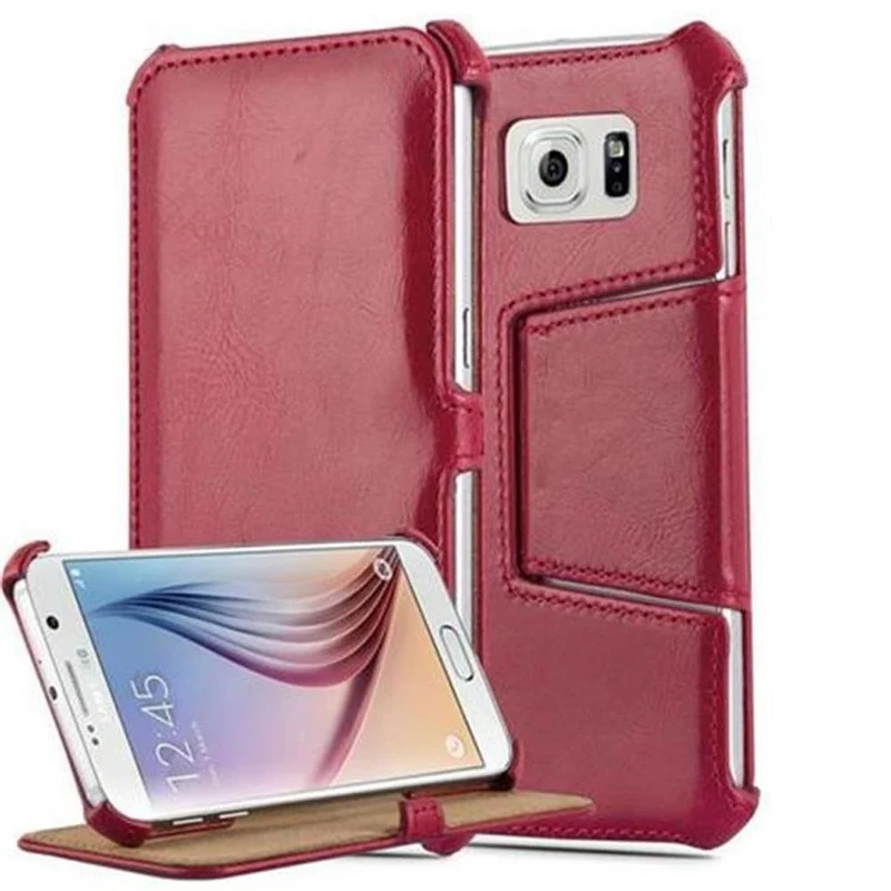 Cadorabo Hülle kompatibel mit Samsung Galaxy S6 Schutzhülle OHNE Magnetverschluss mit Standfunktion und Eckhalterung