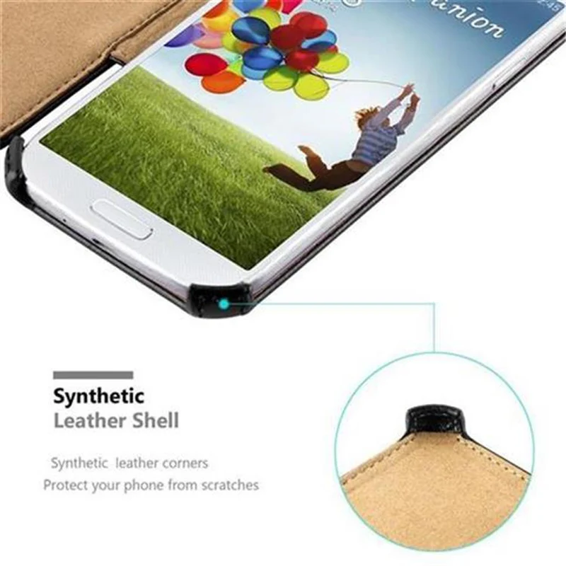Cadorabo Hülle kompatibel mit Samsung Galaxy S4 Schutzhülle OHNE Magnetverschluss mit Standfunktion und Eckhalterung