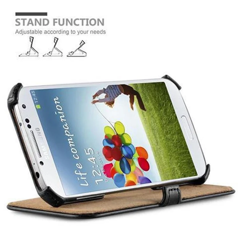 Cadorabo Hülle kompatibel mit Samsung Galaxy S4 Schutzhülle OHNE Magnetverschluss mit Standfunktion und Eckhalterung