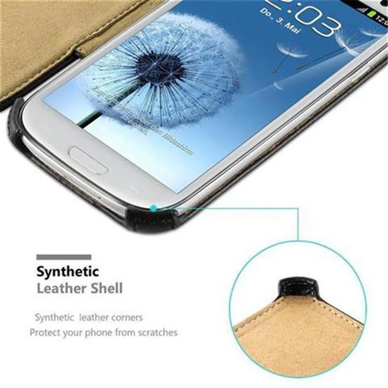 Cadorabo Hülle kompatibel mit Samsung Galaxy S3 / S3 NEO Schutzhülle OHNE Magnetverschluss mit Standfunktion und Eckhalterung