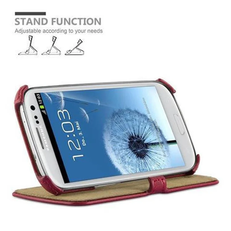 Cadorabo Hülle kompatibel mit Samsung Galaxy S3 / S3 NEO Schutzhülle OHNE Magnetverschluss mit Standfunktion und Eckhalterung