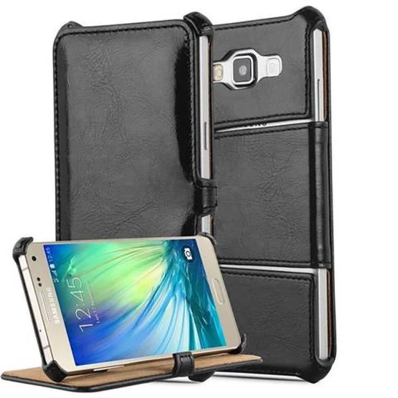 Cadorabo Hülle kompatibel mit Samsung Galaxy A5 2015 Schutzhülle OHNE Magnetverschluss mit Standfunktion und Eckhalterung
