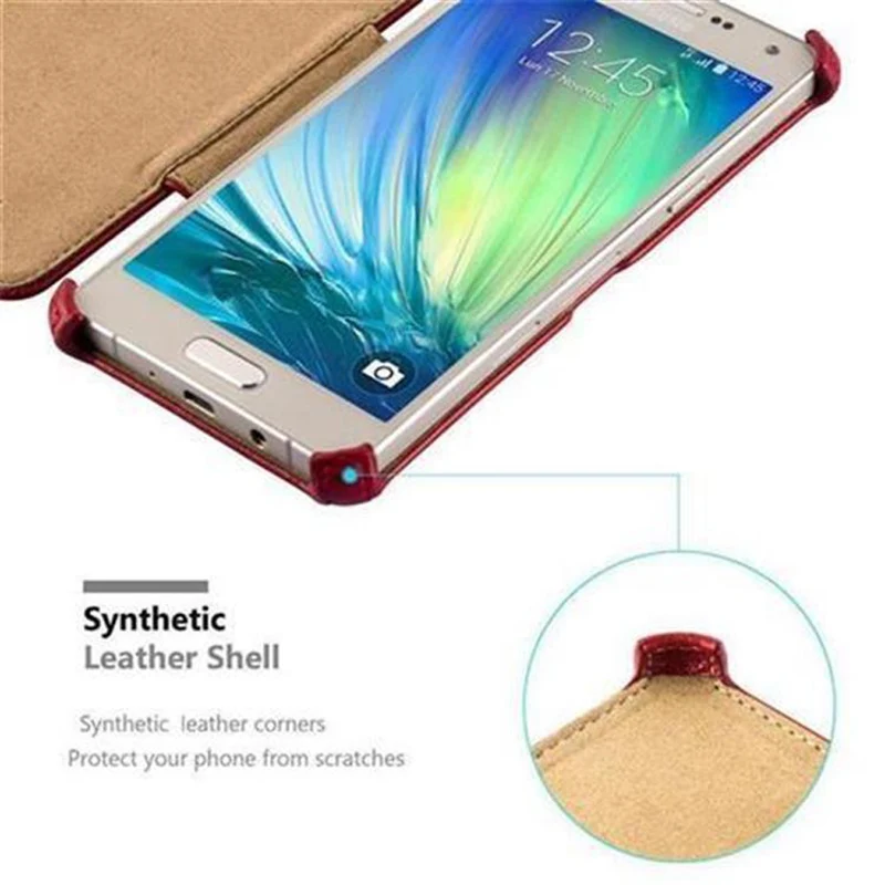 Cadorabo Hülle kompatibel mit Samsung Galaxy A5 2015 Schutzhülle OHNE Magnetverschluss mit Standfunktion und Eckhalterung