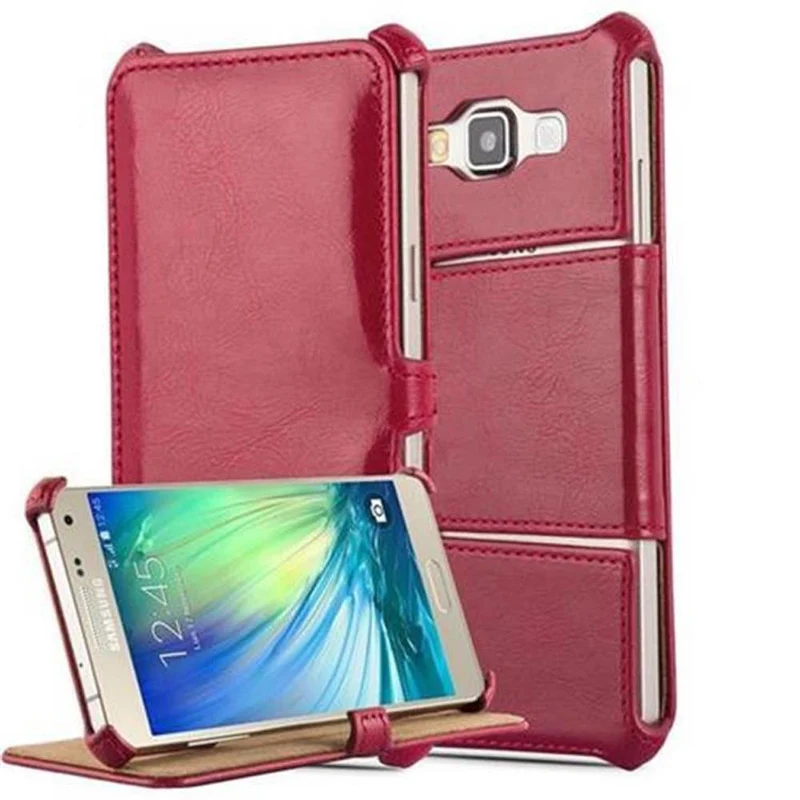 Cadorabo Hülle kompatibel mit Samsung Galaxy A3 2015 Schutzhülle OHNE Magnetverschluss mit Standfunktion und Eckhalterung