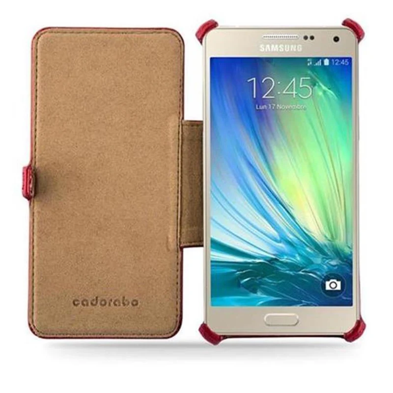 Cadorabo Hülle kompatibel mit Samsung Galaxy A3 2015 Schutzhülle OHNE Magnetverschluss mit Standfunktion und Eckhalterung
