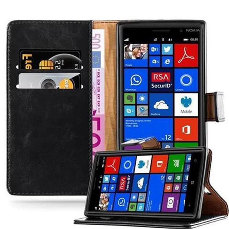 Cadorabo Hülle kompatibel mit Nokia Lumia 830 Schutzhülle mit Magnetverschluss, Standfunktion und Kartenfach