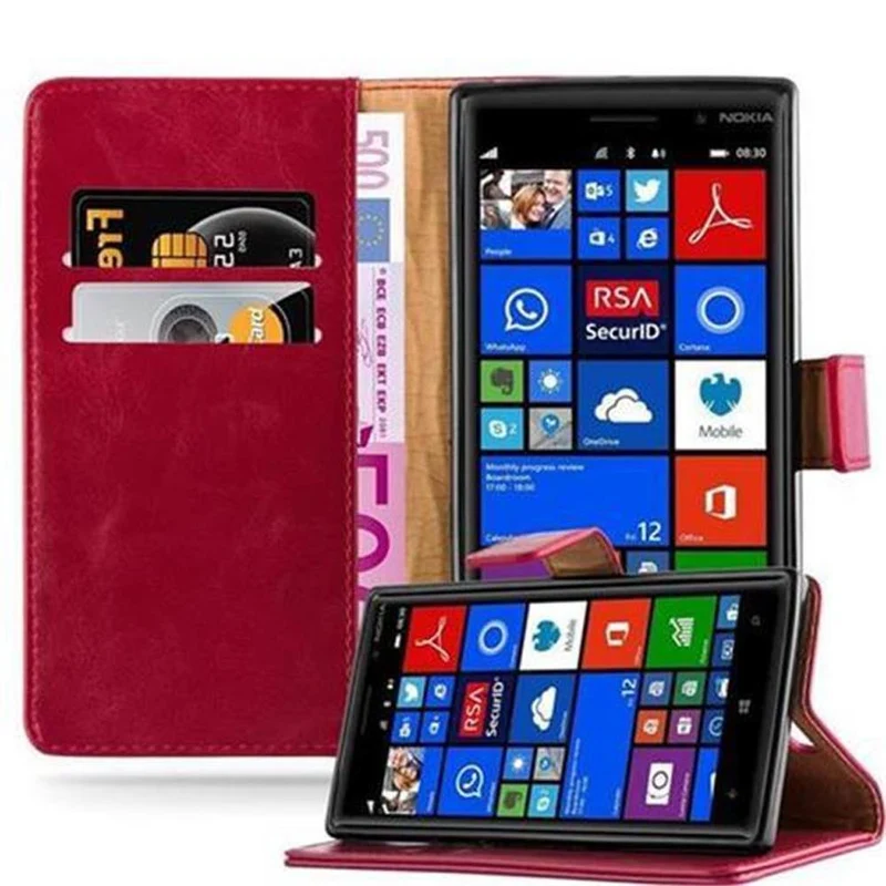 Cadorabo Hülle kompatibel mit Nokia Lumia 830 Schutzhülle mit Magnetverschluss, Standfunktion und Kartenfach