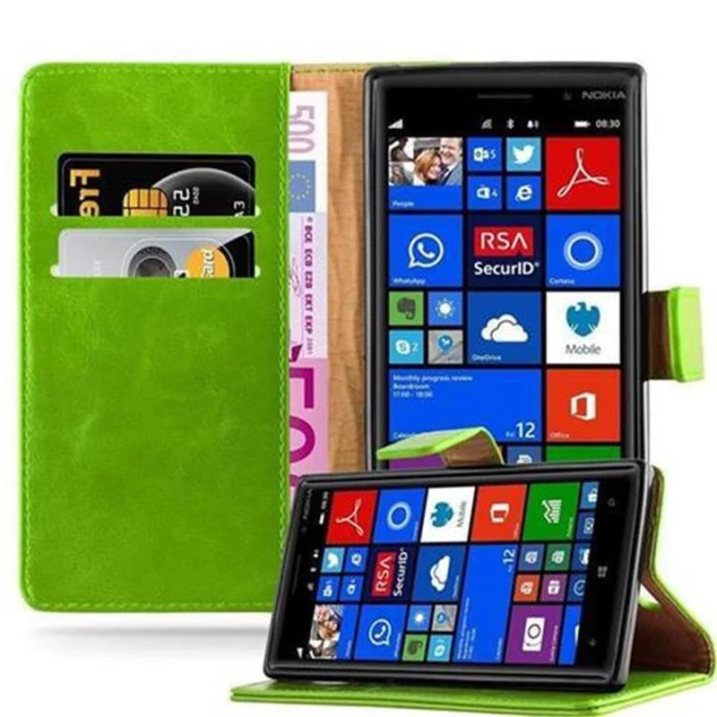 Cadorabo Hülle kompatibel mit Nokia Lumia 830 Schutzhülle mit Magnetverschluss, Standfunktion und Kartenfach