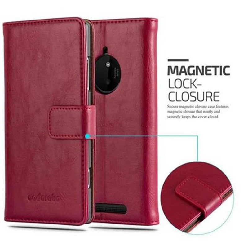 Cadorabo Hülle kompatibel mit Nokia Lumia 830 Schutzhülle mit Magnetverschluss, Standfunktion und Kartenfach