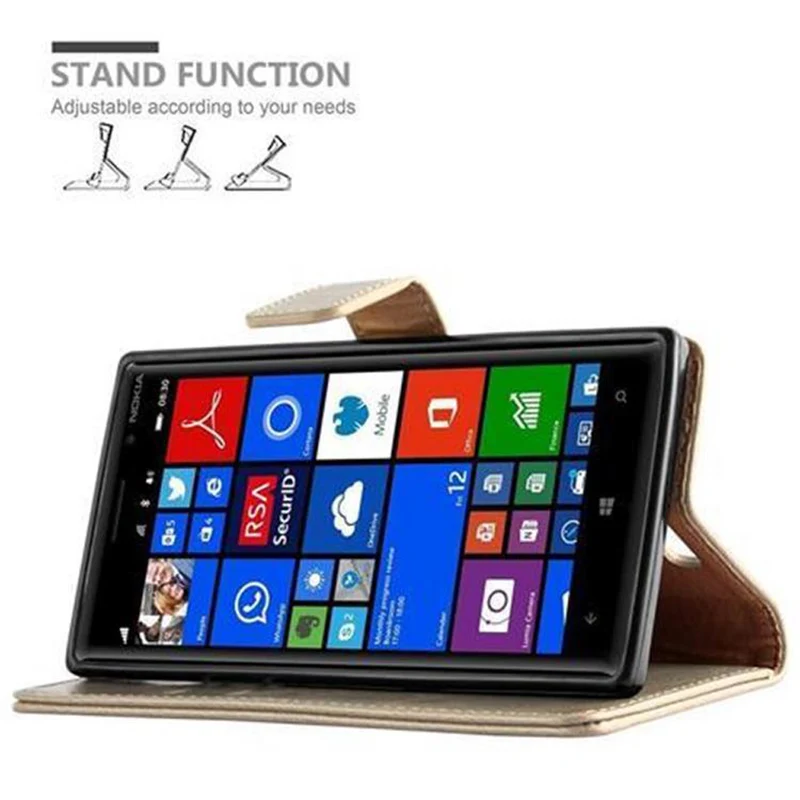 Cadorabo Hülle kompatibel mit Nokia Lumia 830 Schutzhülle mit Magnetverschluss, Standfunktion und Kartenfach