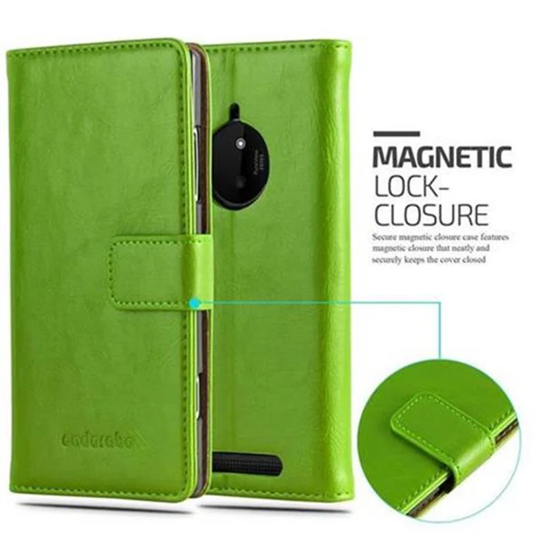 Cadorabo Hülle kompatibel mit Nokia Lumia 830 Schutzhülle mit Magnetverschluss, Standfunktion und Kartenfach