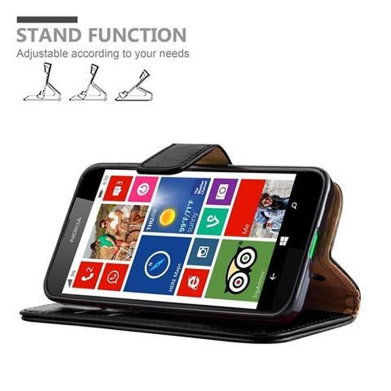Cadorabo Hülle kompatibel mit Nokia Lumia 630 / 635 Schutzhülle mit Magnetverschluss, Standfunktion und Kartenfach