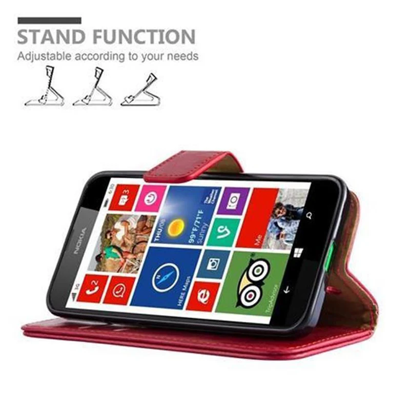 Cadorabo Hülle kompatibel mit Nokia Lumia 630 / 635 Schutzhülle mit Magnetverschluss, Standfunktion und Kartenfach