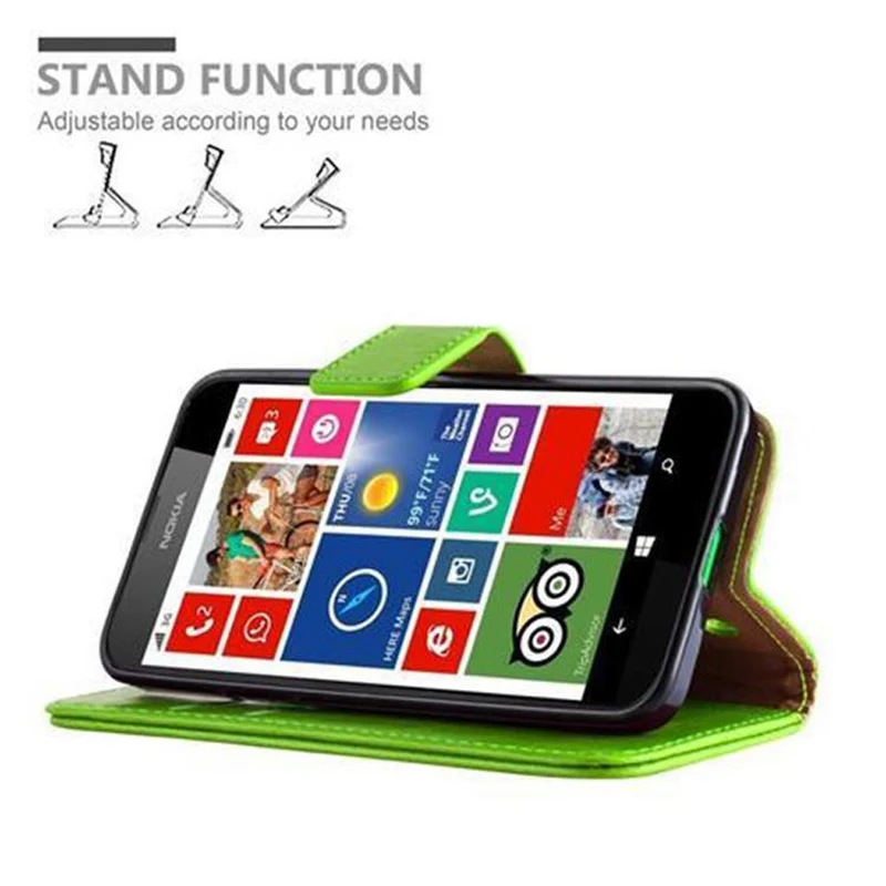 Cadorabo Hülle kompatibel mit Nokia Lumia 630 / 635 Schutzhülle mit Magnetverschluss, Standfunktion und Kartenfach