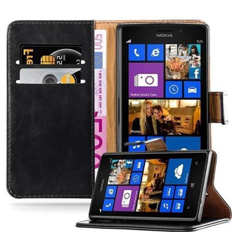 Cadorabo Hülle kompatibel mit Nokia Lumia 925 Schutzhülle mit Magnetverschluss, Standfunktion und Kartenfach