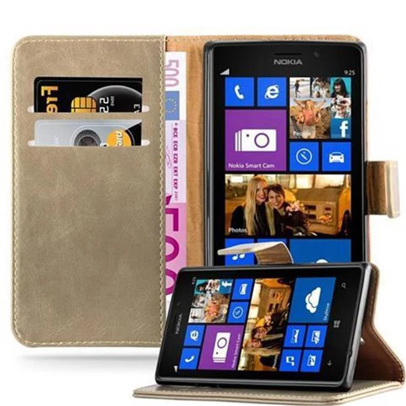Cadorabo Hülle kompatibel mit Nokia Lumia 925 Schutzhülle mit Magnetverschluss, Standfunktion und Kartenfach