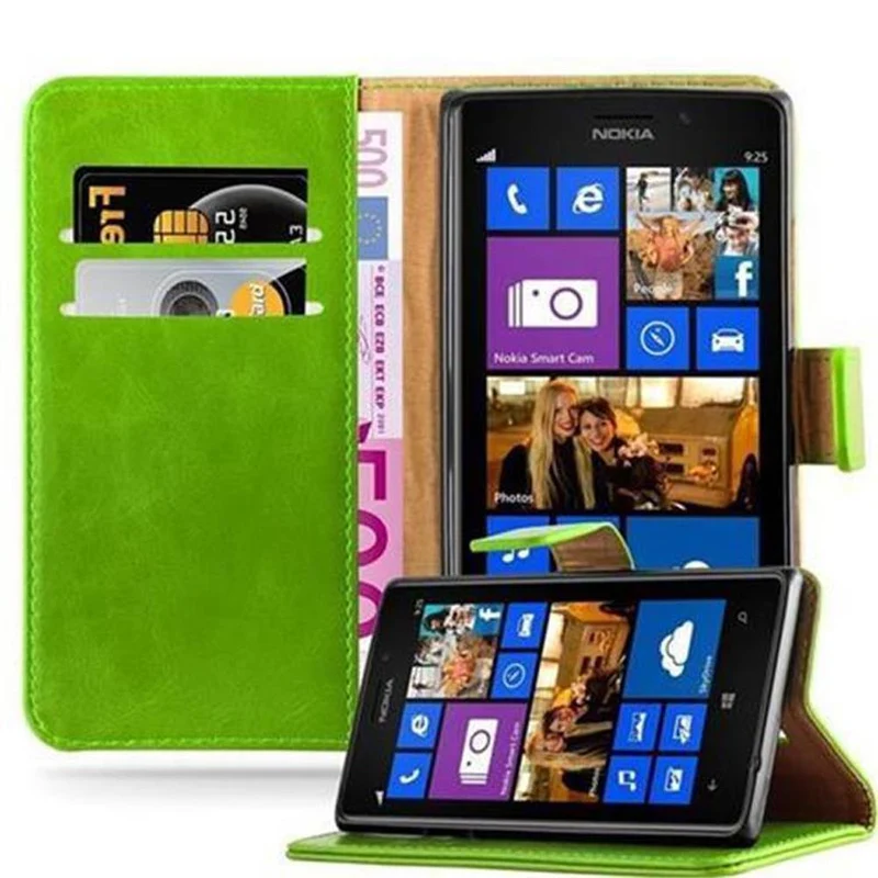 Cadorabo Hülle kompatibel mit Nokia Lumia 925 Schutzhülle mit Magnetverschluss, Standfunktion und Kartenfach