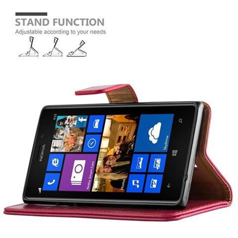 Cadorabo Hülle kompatibel mit Nokia Lumia 925 Schutzhülle mit Magnetverschluss, Standfunktion und Kartenfach