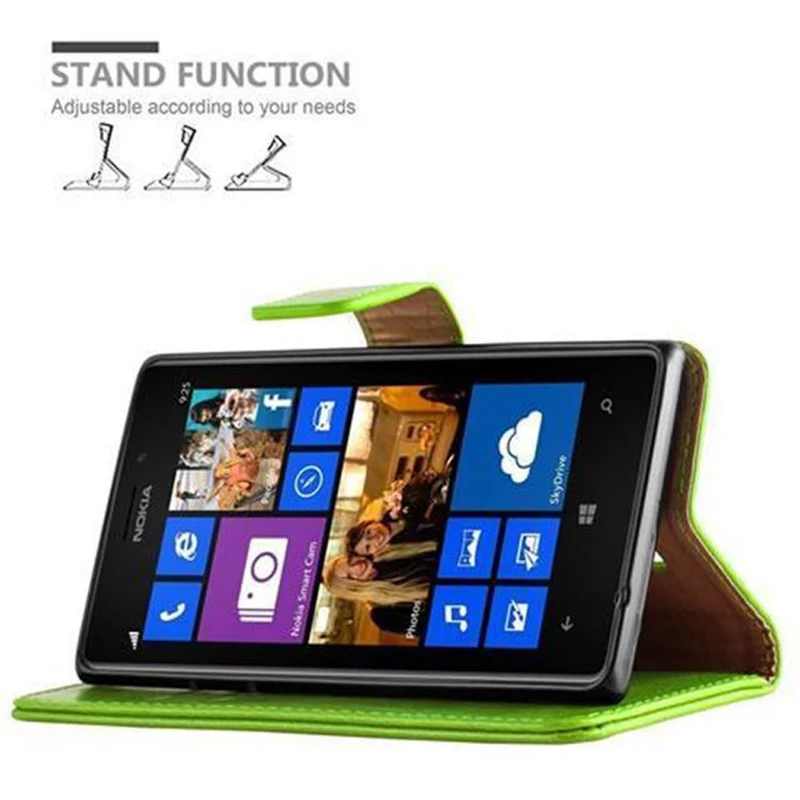 Cadorabo Hülle kompatibel mit Nokia Lumia 925 Schutzhülle mit Magnetverschluss, Standfunktion und Kartenfach
