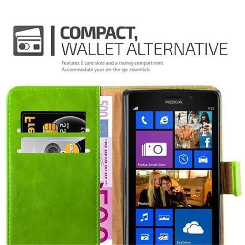 Cadorabo Hülle kompatibel mit Nokia Lumia 925 Schutzhülle mit Magnetverschluss, Standfunktion und Kartenfach