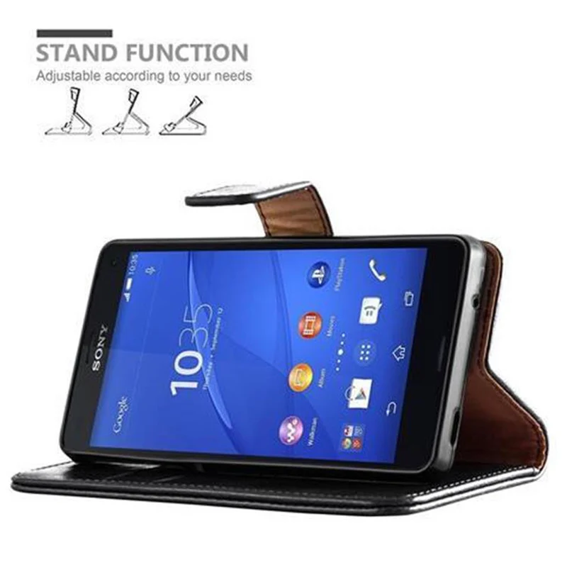 Cadorabo Hülle kompatibel mit Sony Xperia Z3 COMPACT Schutzhülle mit Magnetverschluss, Standfunktion und Kartenfach